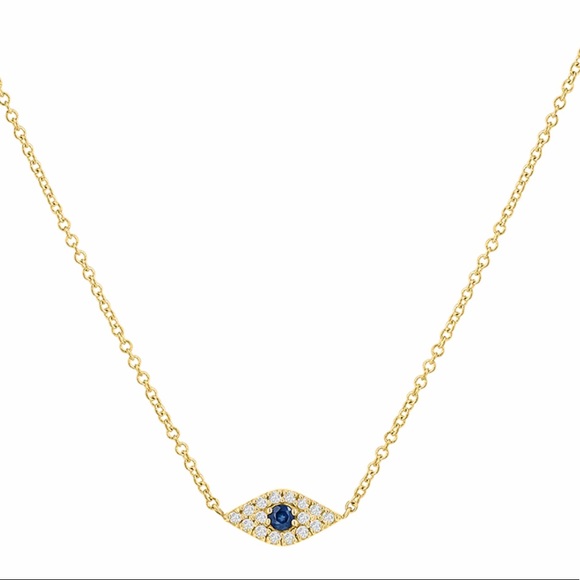 Jewelry - EF Collection Pave Diamond Evil Eye Necklace